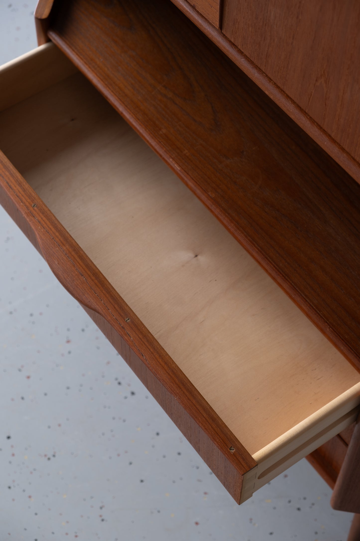 Teak corner cabinet with bar