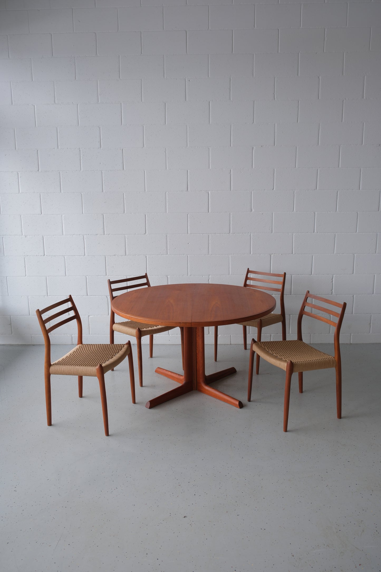 Danish teak round dining table
