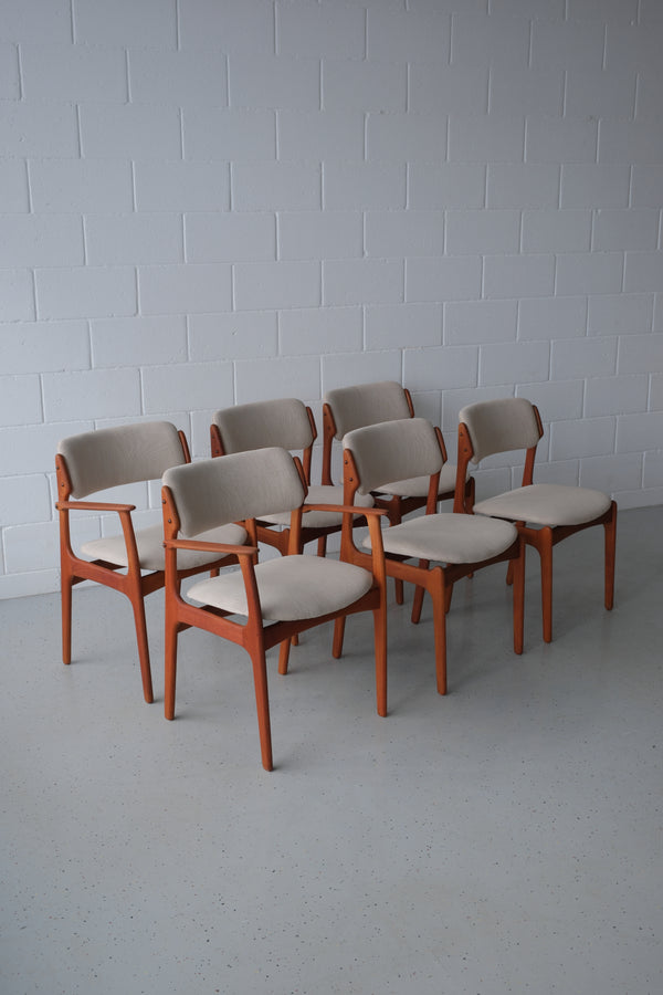 Set of 6 chairs, Erik Buch OD-49 & OD-50