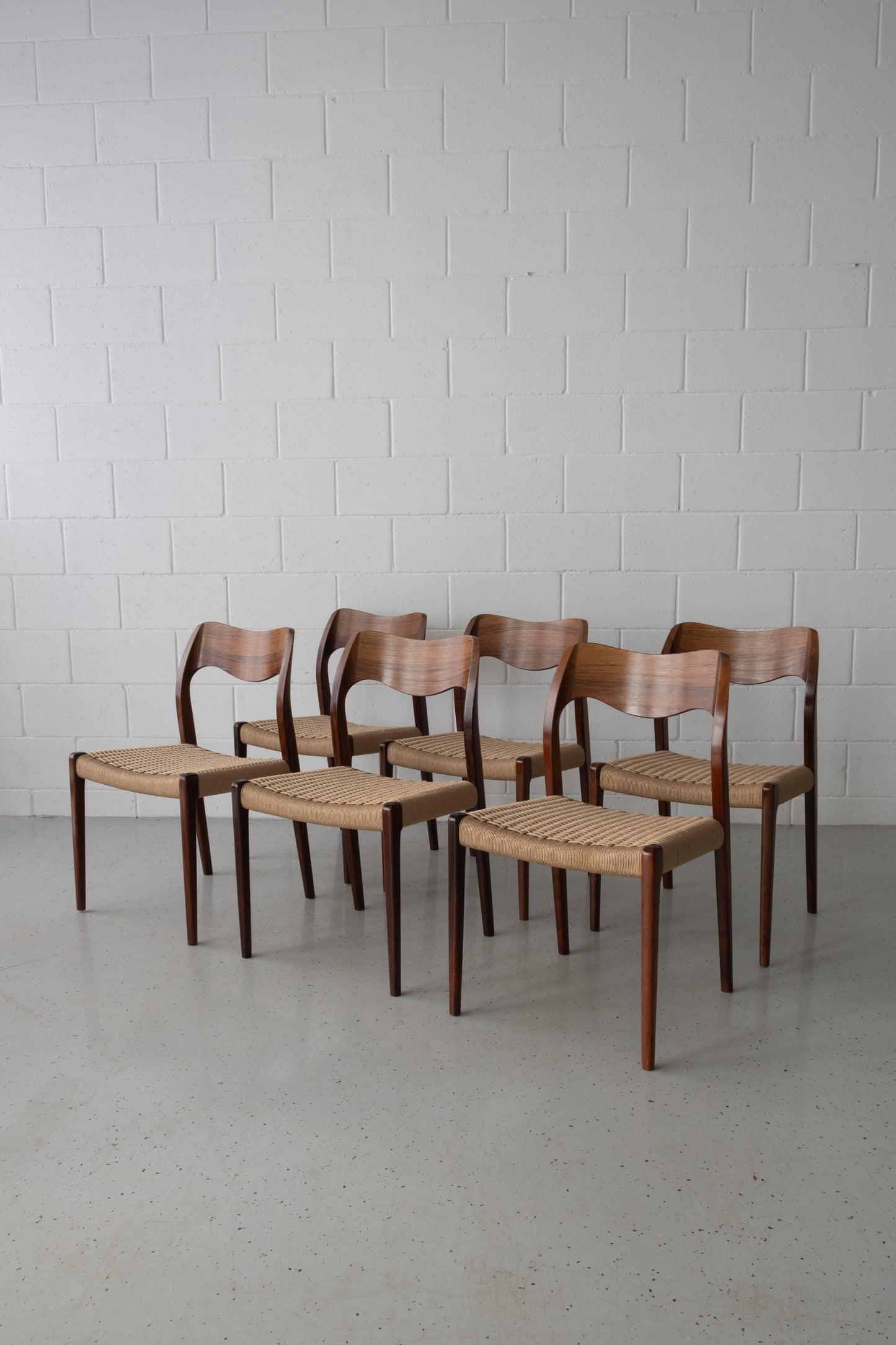 JL Møller Dining Chairs Model 71, rosewood