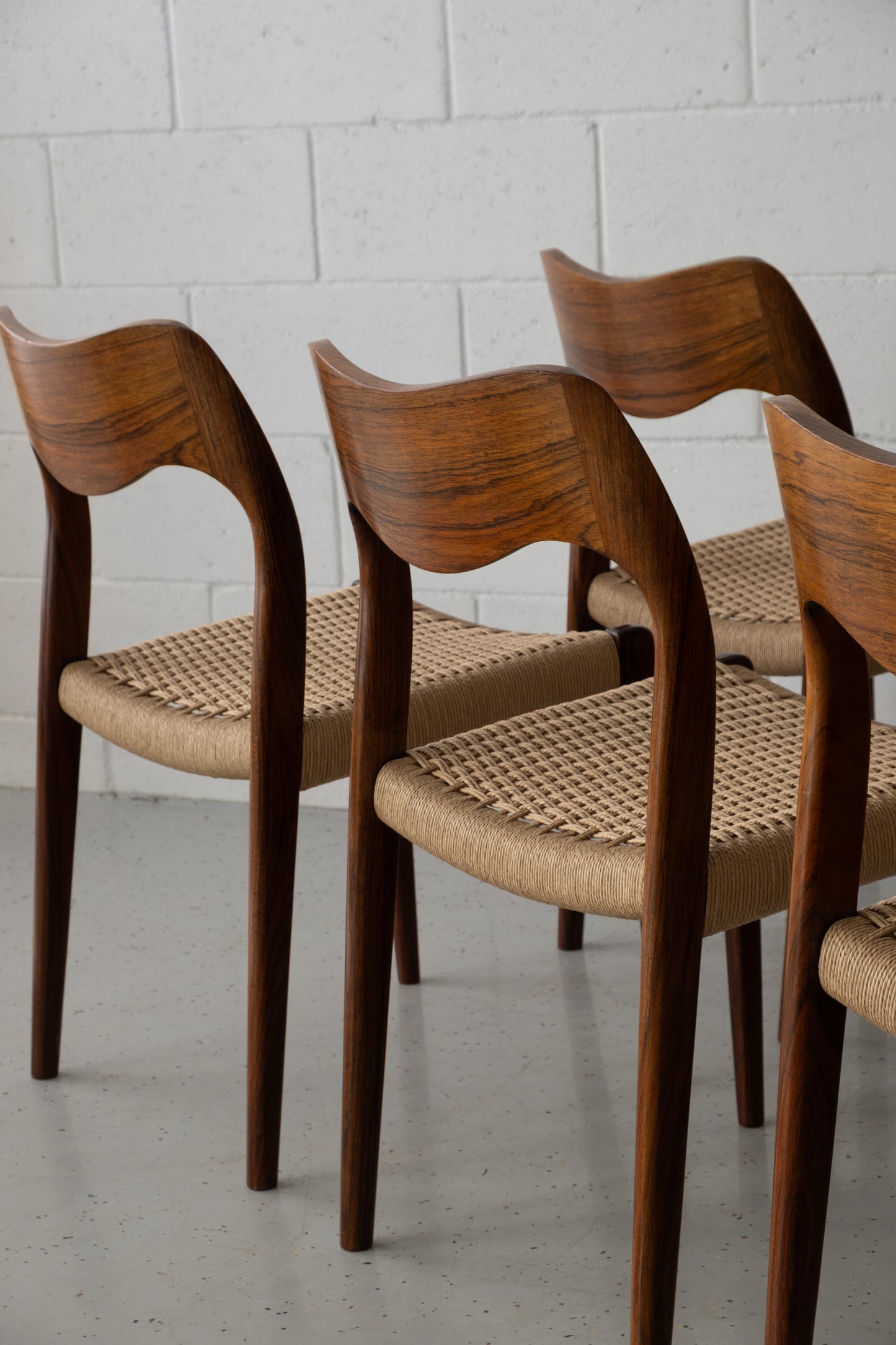JL Møller Dining Chairs Model 71, rosewood