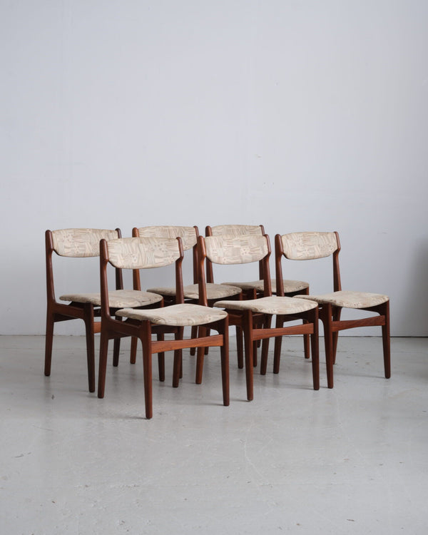 Teak dining table chairs, set of 6