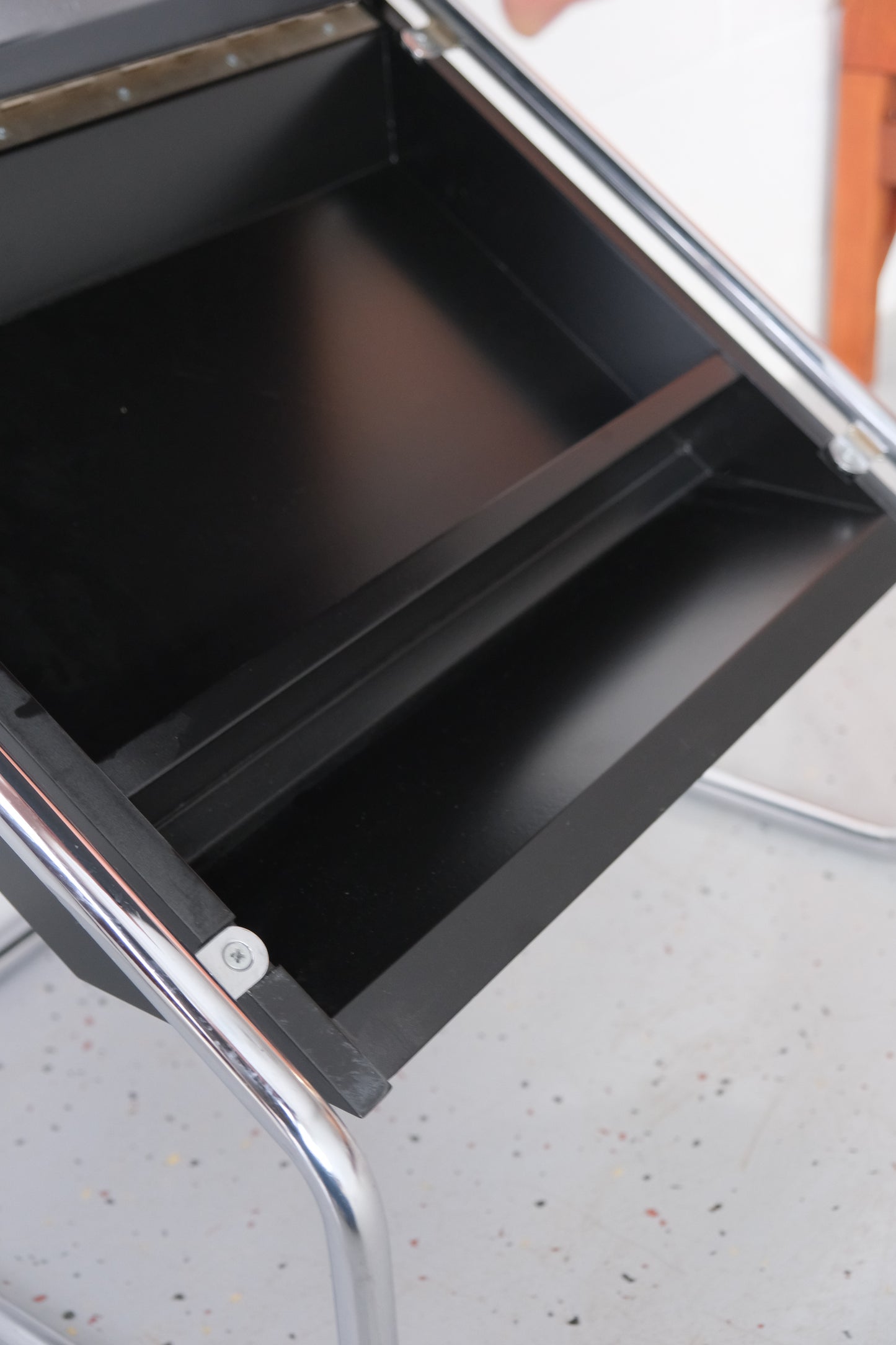 Bauhaus-Style Side Table with Storage Compartment & Magazine Rack