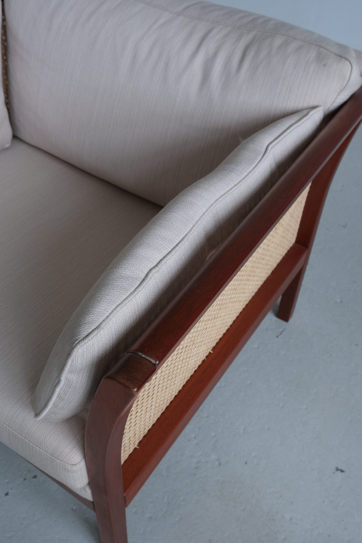 Mahagony armchair with French wicker
