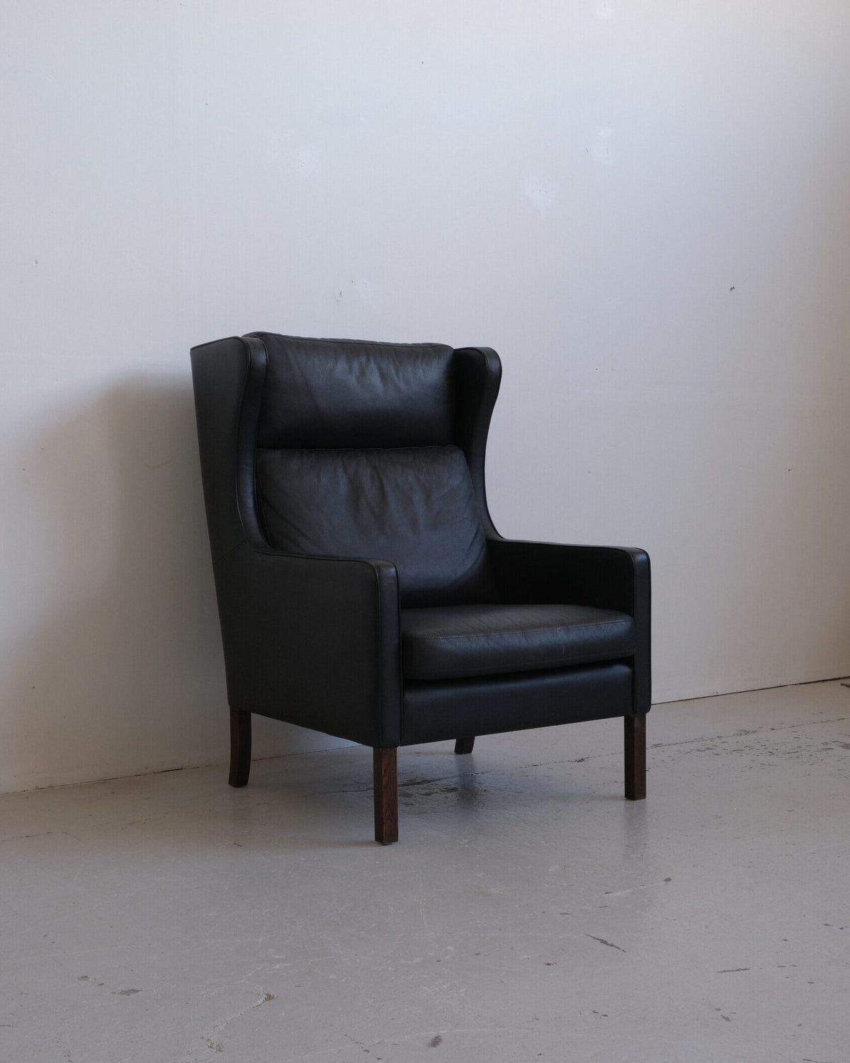 Danish leather wing chair