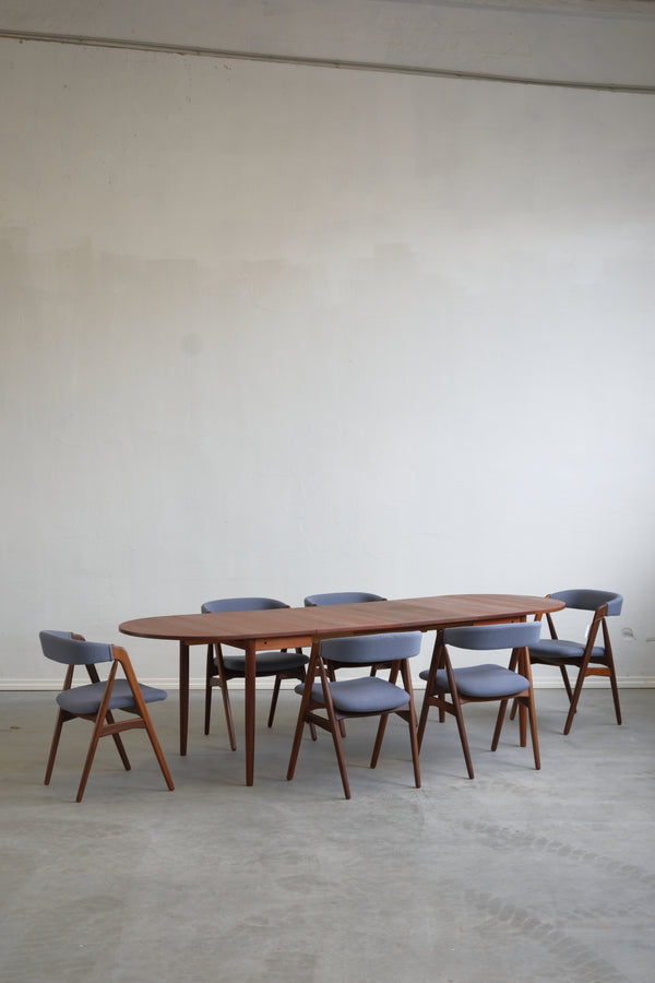 Danish teak square table with flaps & extensions