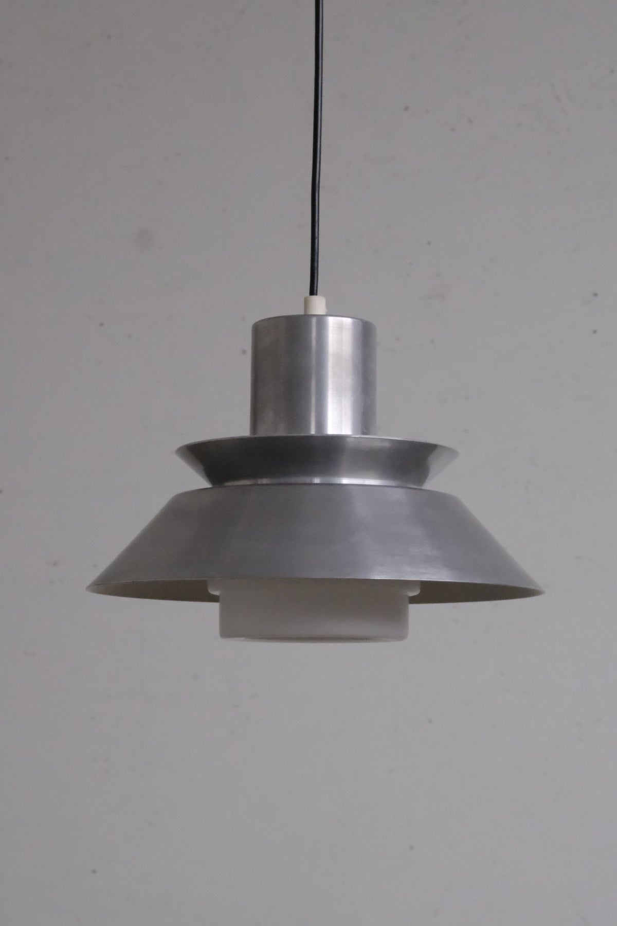 Danish metal & opal glass lamp