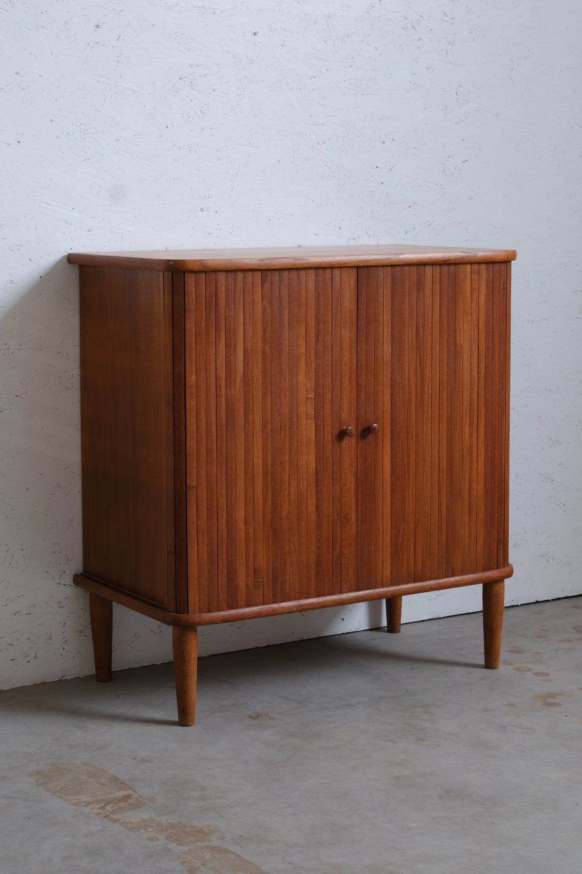 Teak cabinet with tambour doors