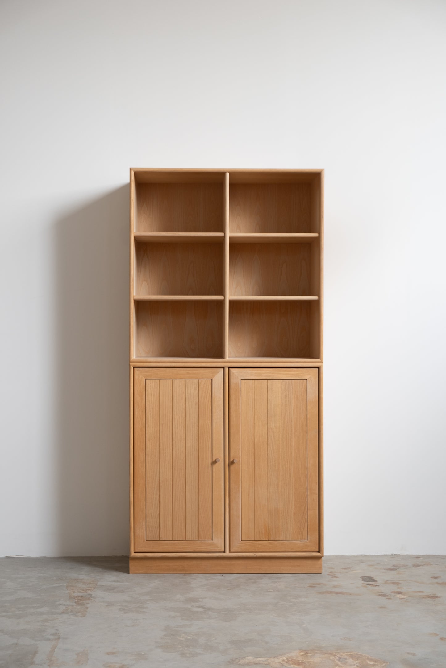 Danish ash cabinet and bookshelf