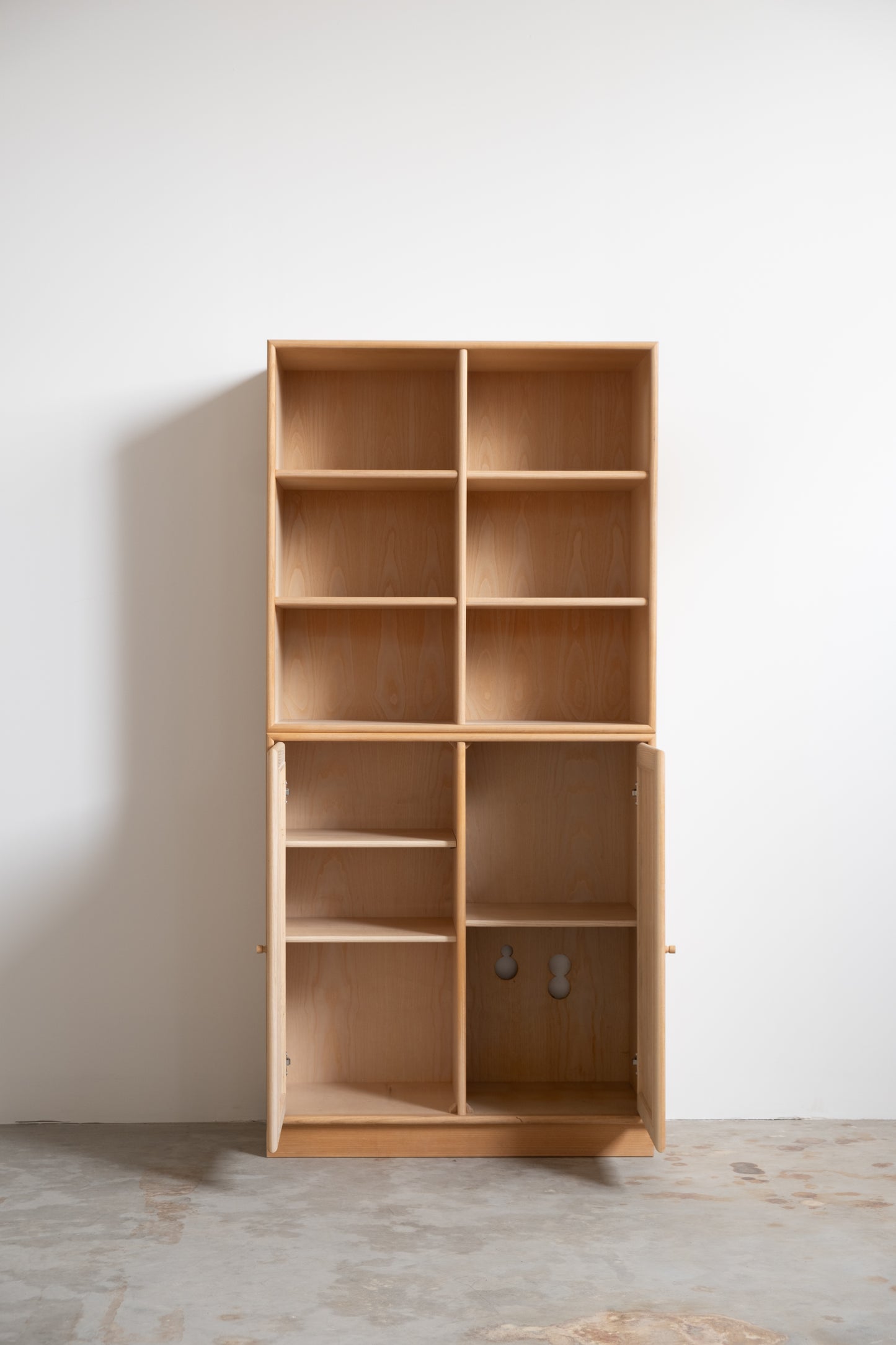 Danish ash cabinet and bookshelf