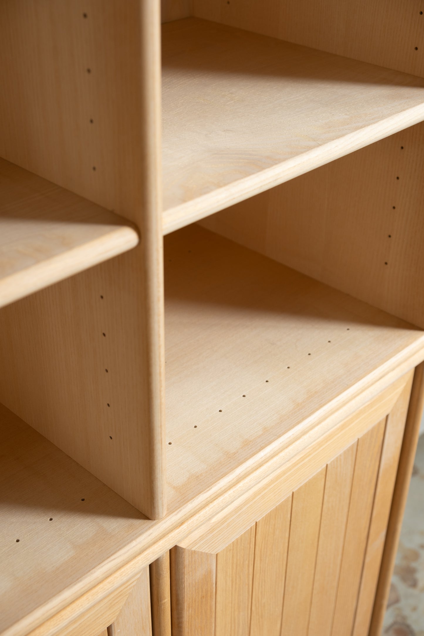 Danish ash cabinet and bookshelf