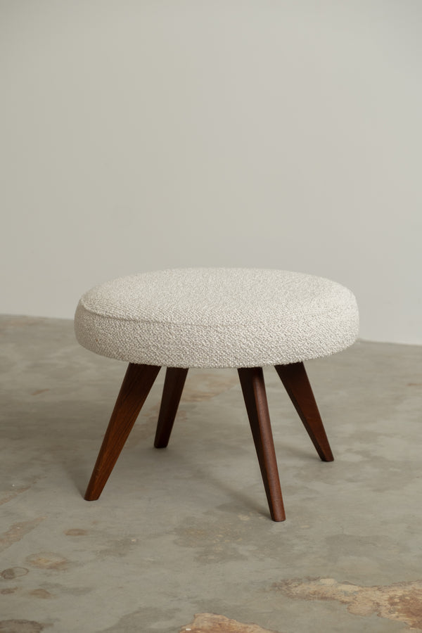 Danish teak footstool (re-upholstered)