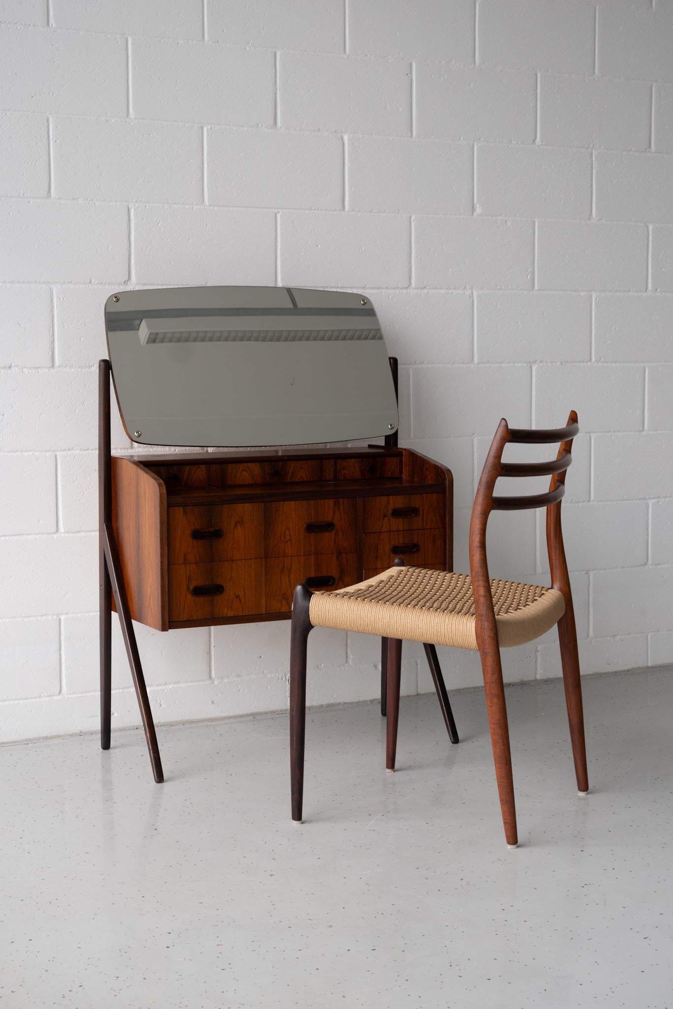 Danish rosewood vanity dresser