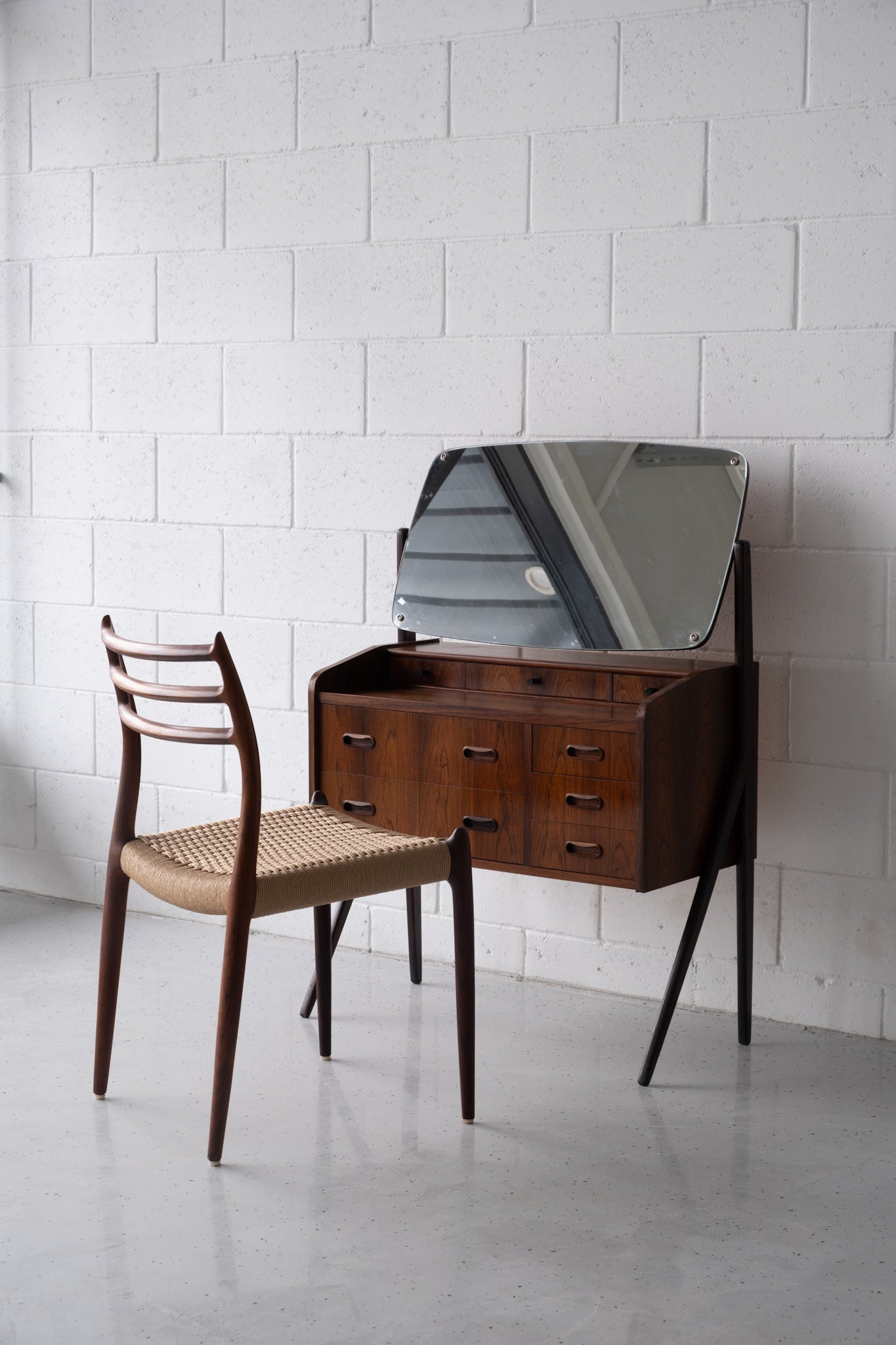 Danish rosewood vanity dresser