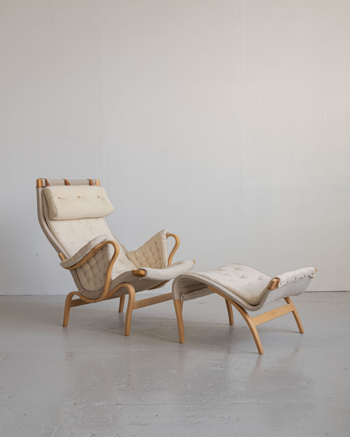 *RESERVED* Pernilla 69 &amp; foot stool by Bruno Mathsson for DUX