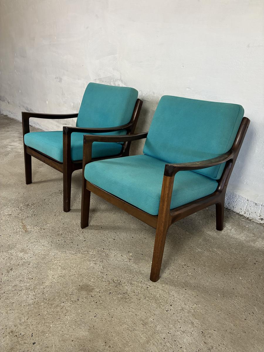 Pair of Ole Wanscher lounge chairs model Senator