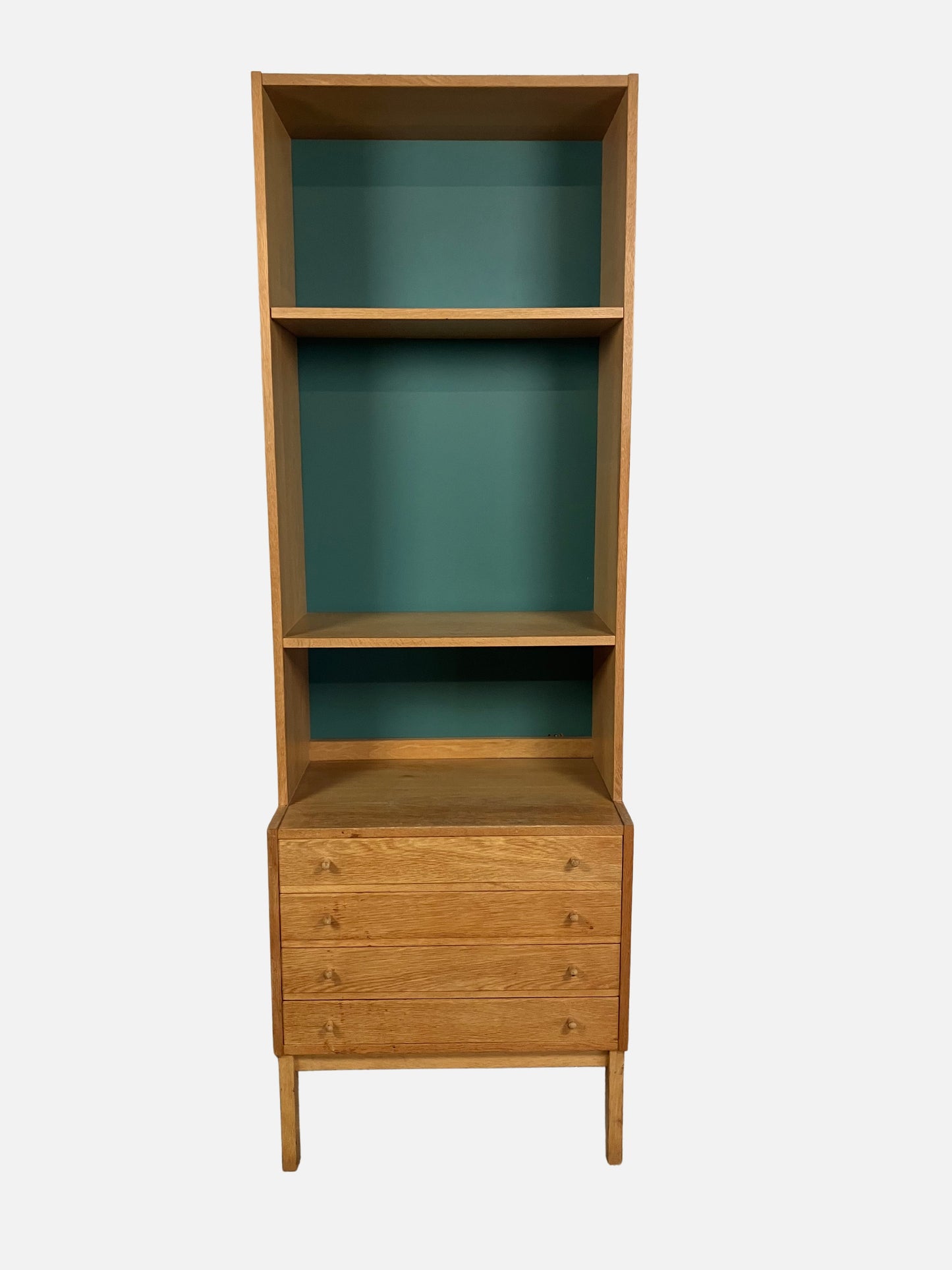 Oak bookcase with drawers 180x60x40/29