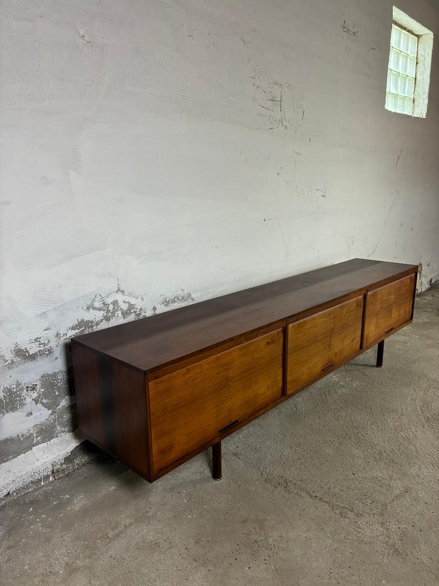 Low and Long rosewood sideboard with tambour doors