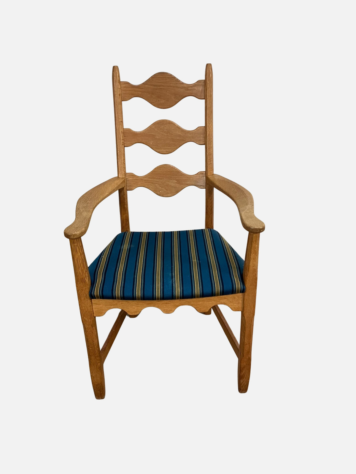 Highback carved oak armchair by Henning Kjærnulf