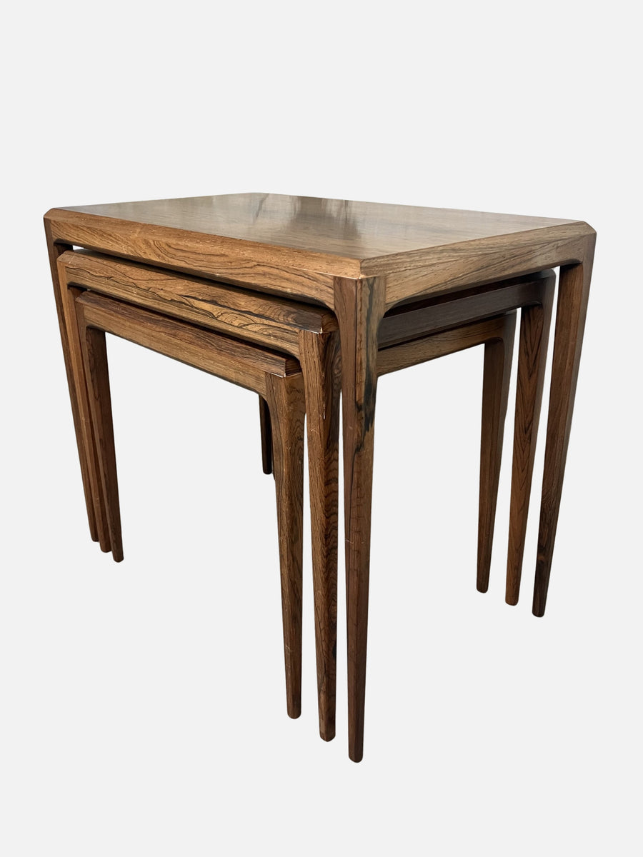 Rosewood nesting tables by Johannes Andersen