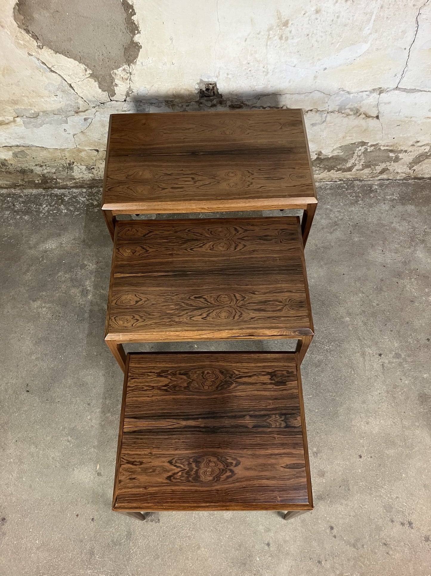 Rosewood nesting tables by Johannes Andersen