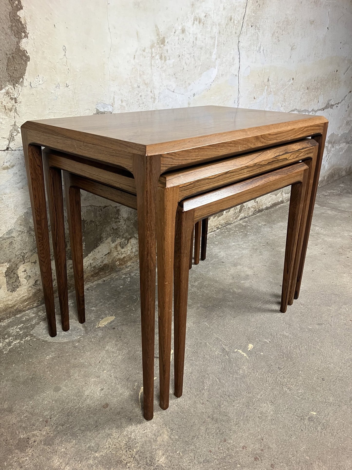 Rosewood nesting tables by Johannes Andersen