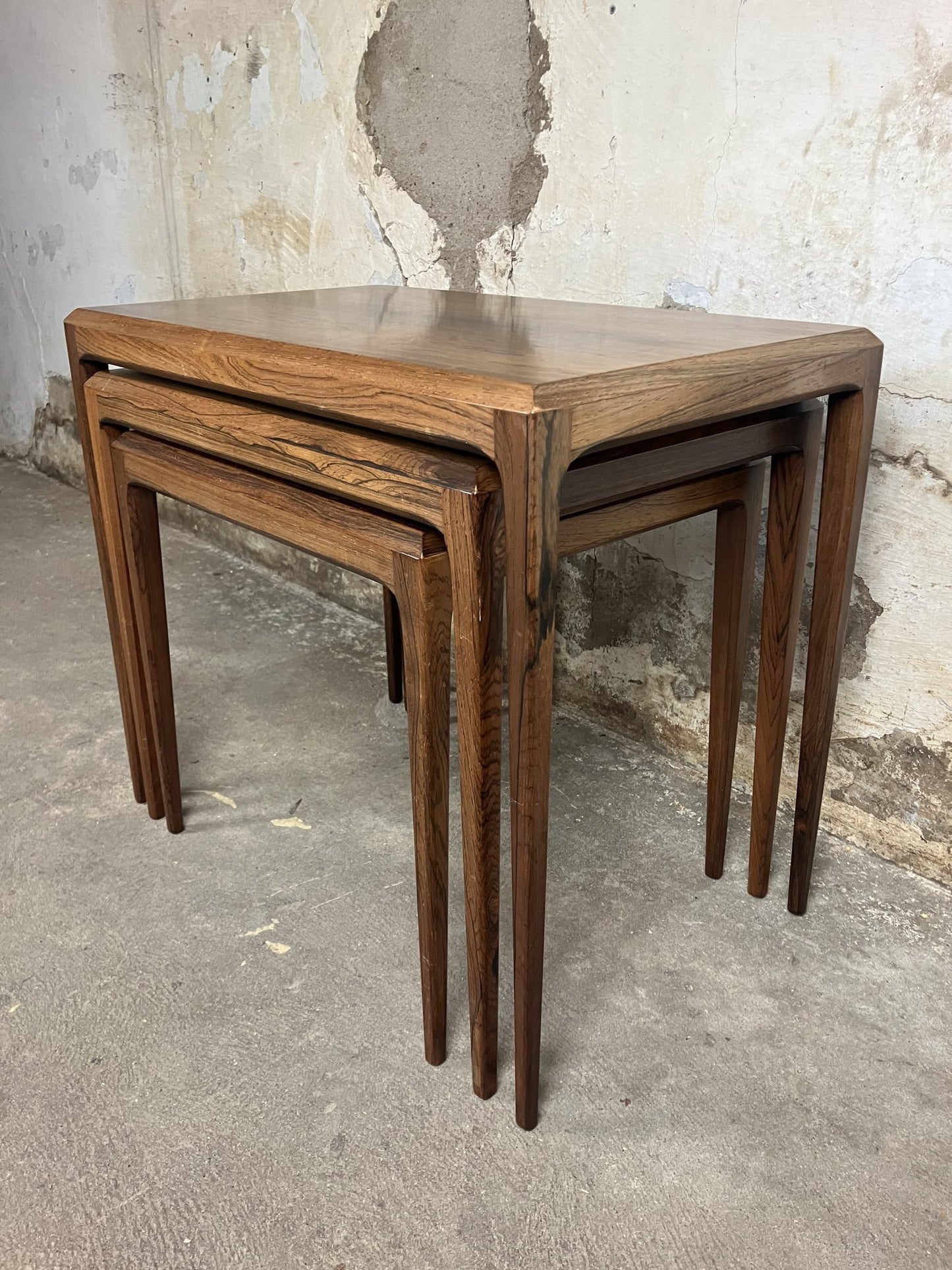 Rosewood nesting tables by Johannes Andersen