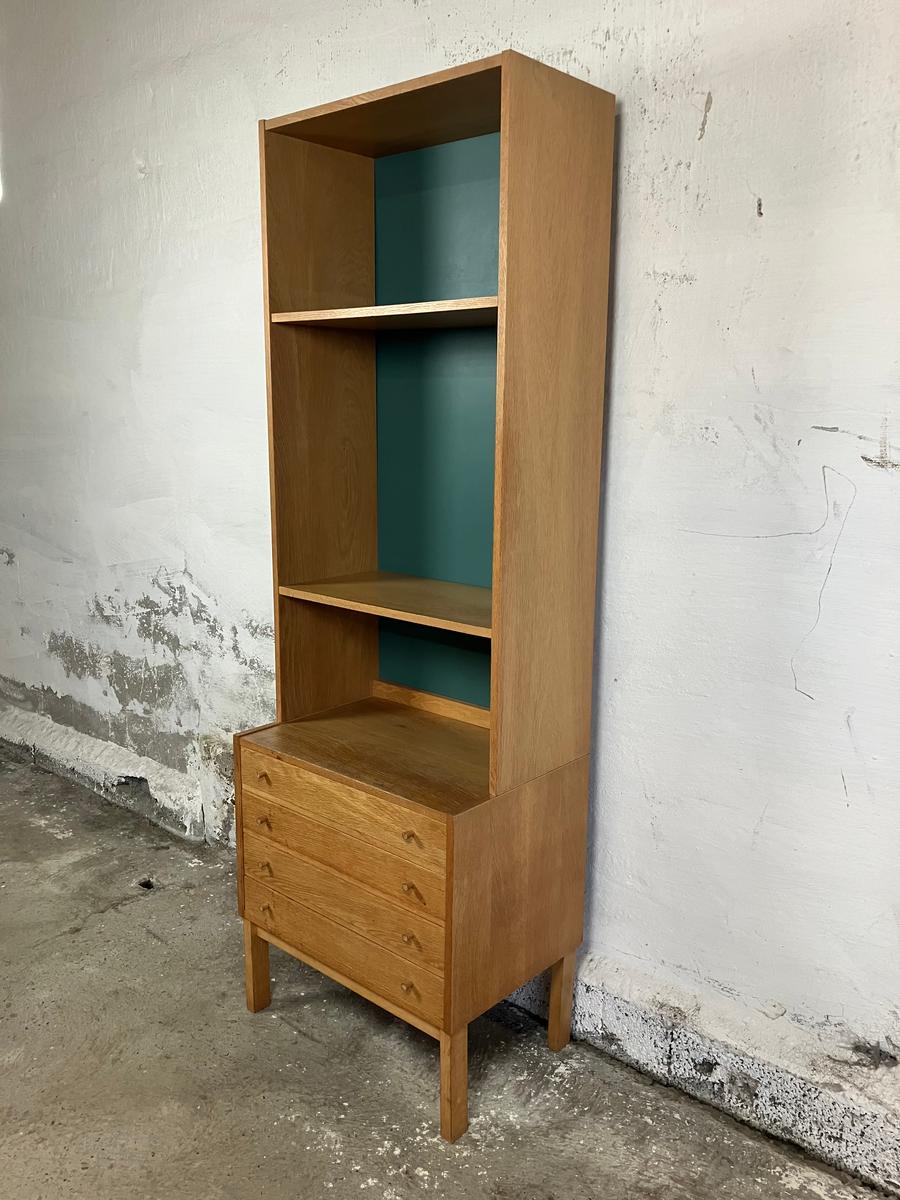 Oak bookcase with drawers 180x60x40/29
