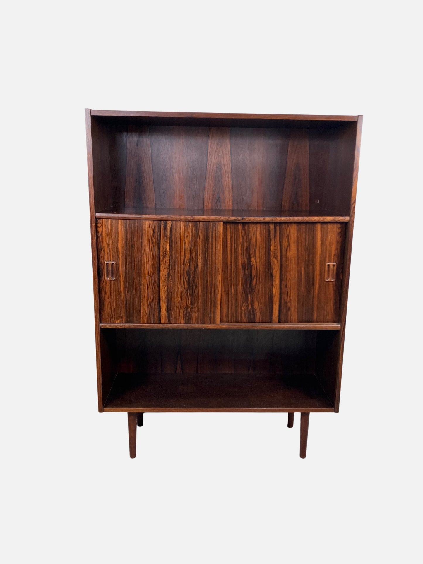 Rosewood bookcase/cabinet 124x87x30