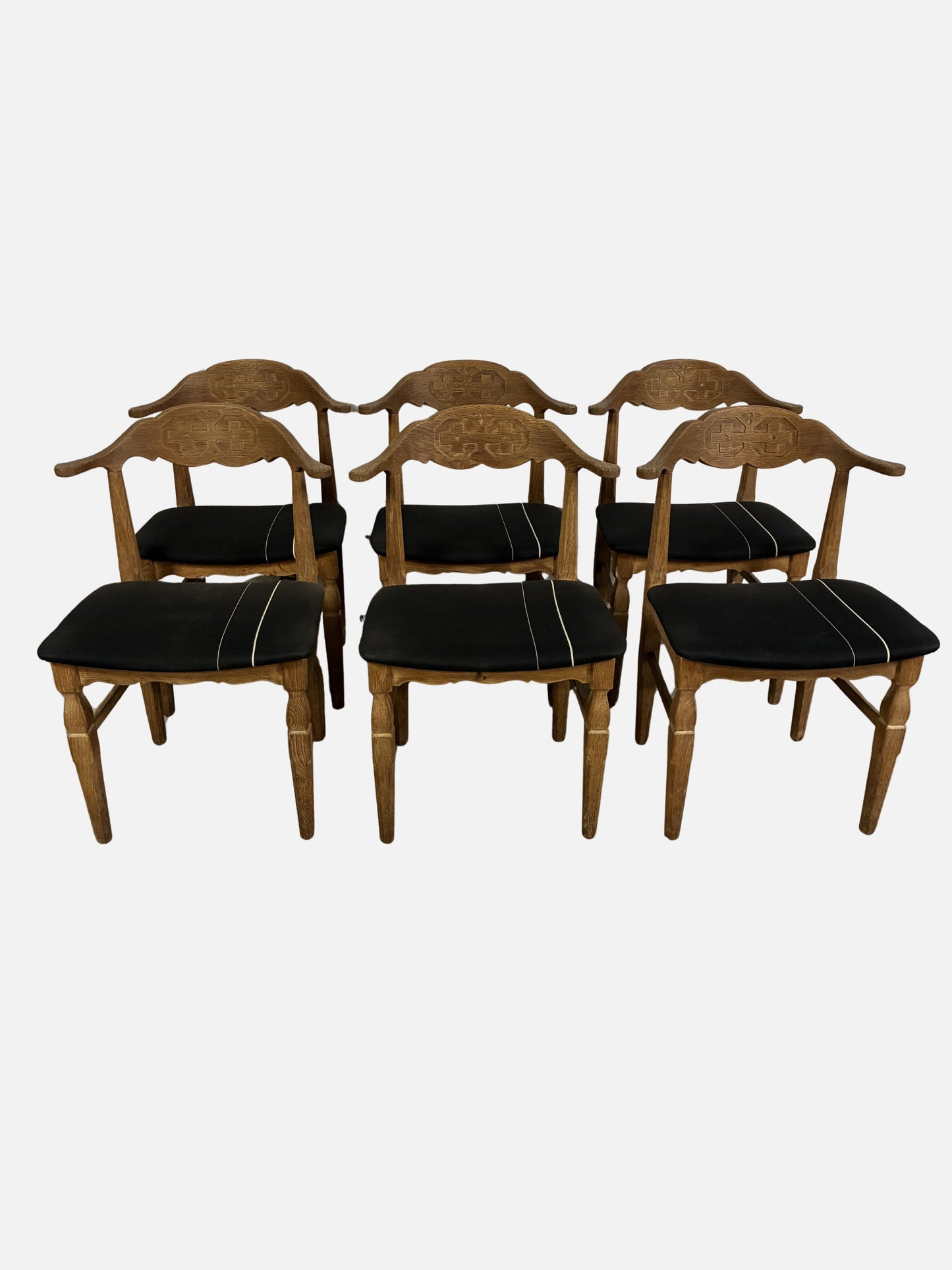 Set of 6 Henning Kjærnulf solid Oak chairs