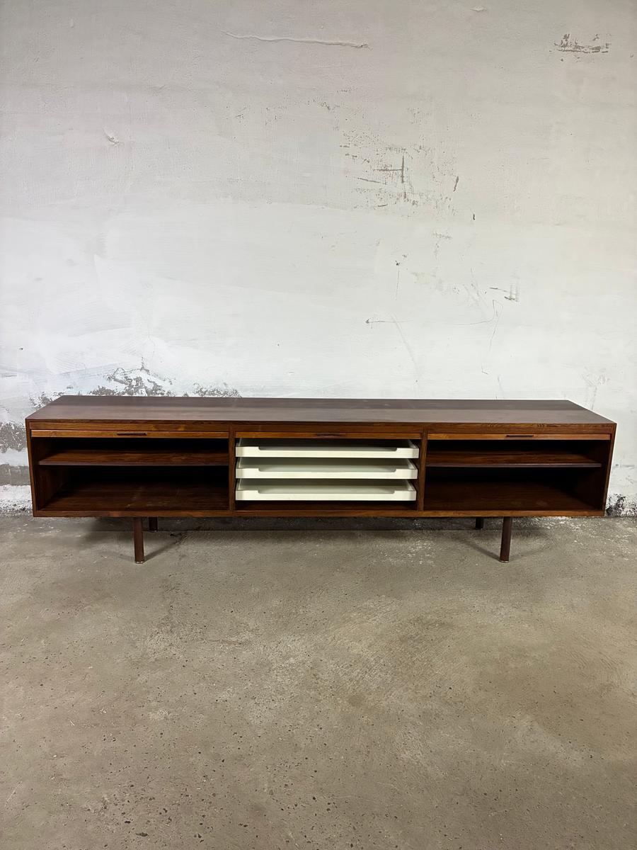Low and Long rosewood sideboard with tambour doors