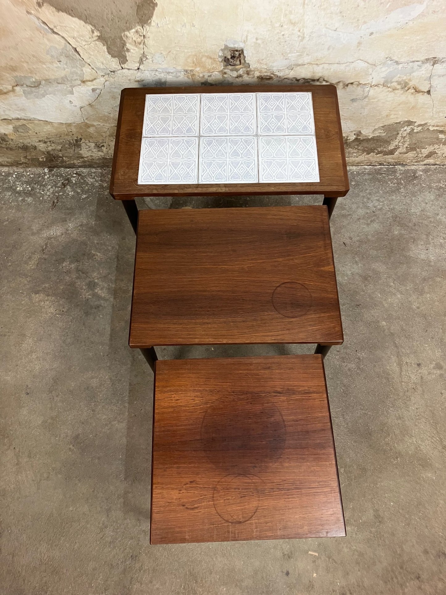 Set of 3 Small Rosewood tables 60x36