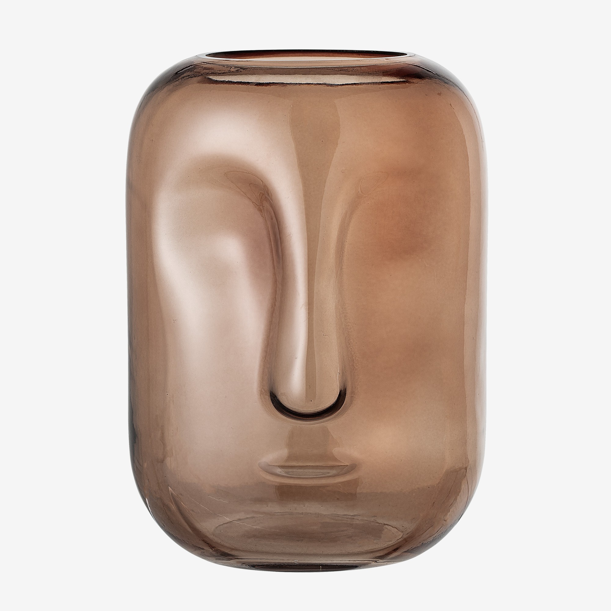 Glass vase with face | Brown