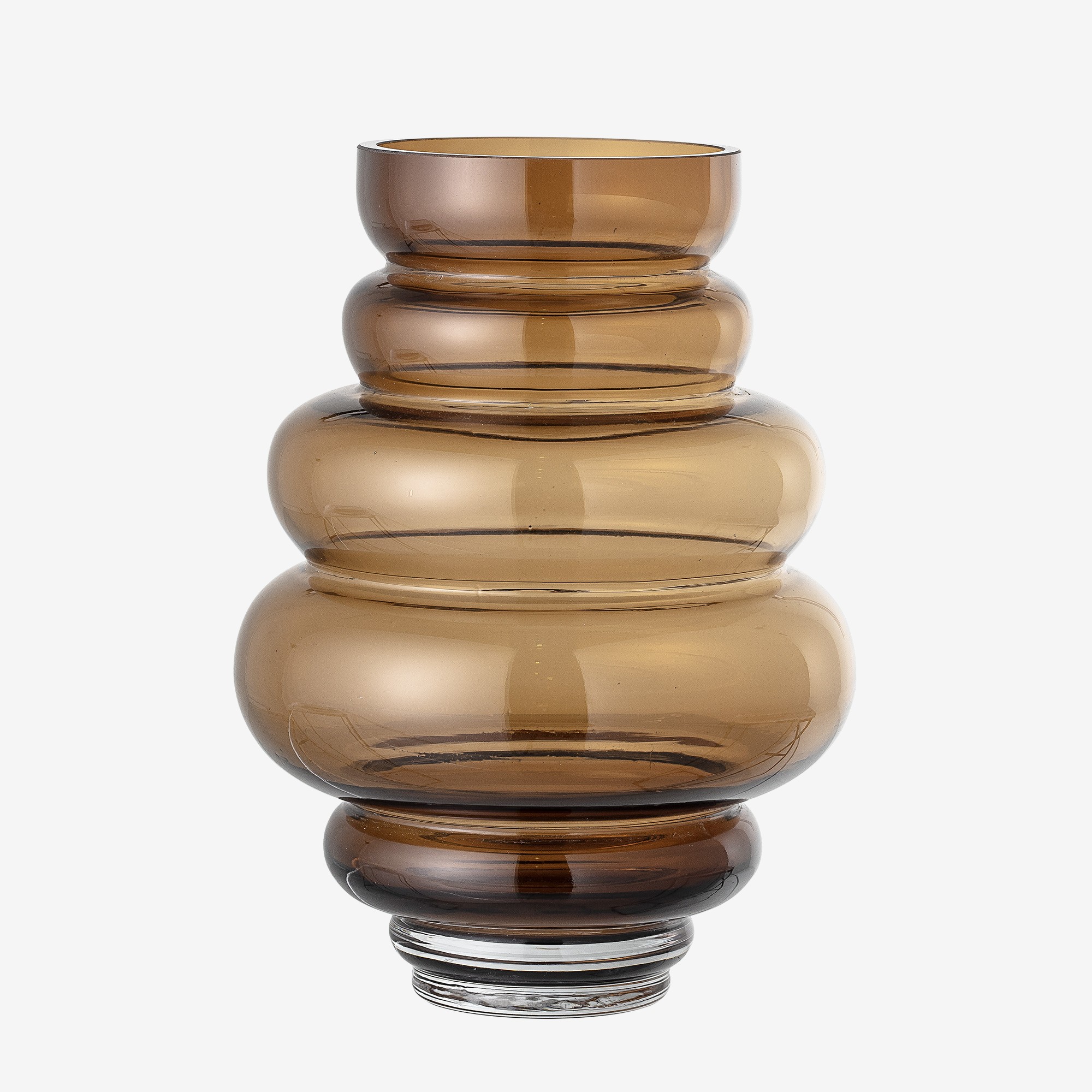 Vase, brown, glass