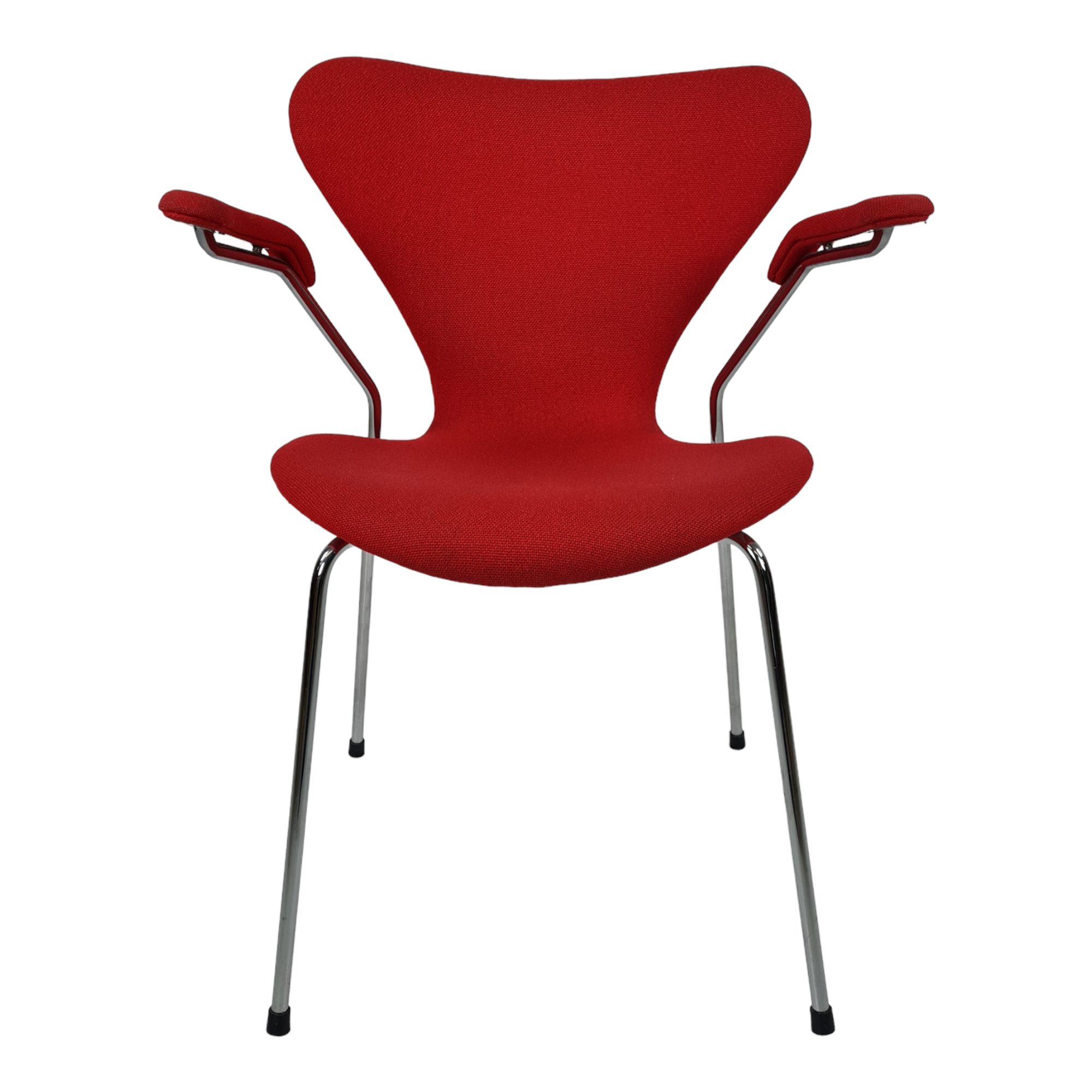 Armchair | Model 3207 | Arne Jacobsen | Fritz Hansen | Fully upholstered with red wool